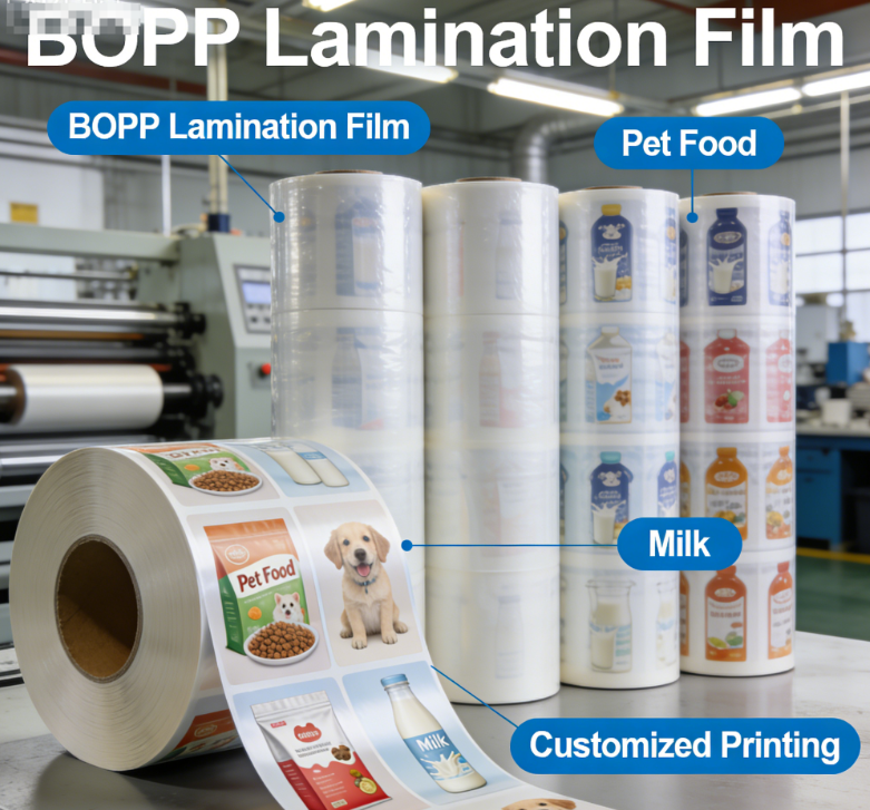 Film d'emballage flexible imprimé par coutume de petit pain de film de stratification de la catégorie comestible BOPP