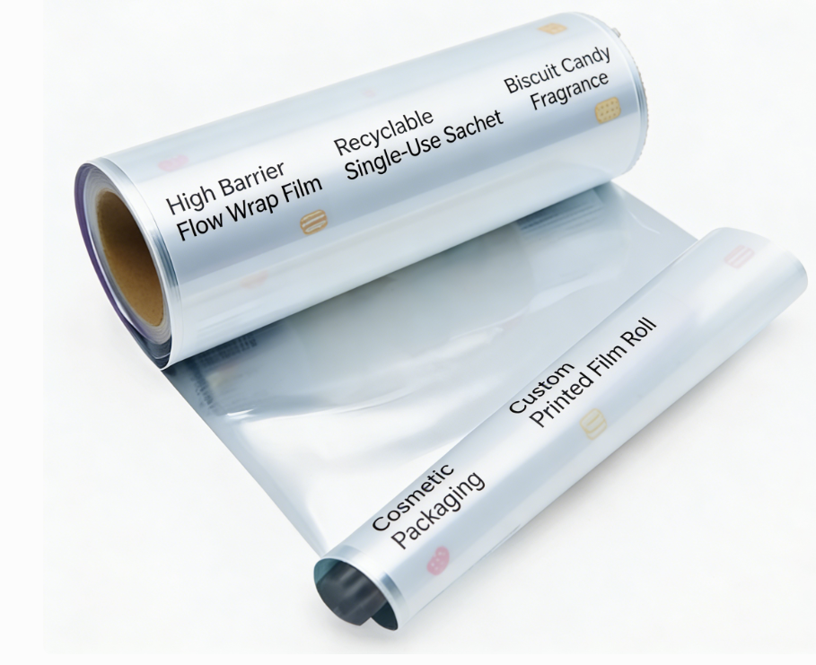 Film d'emballage flexible imprimé par coutume de petit pain de film de stratification de la catégorie comestible BOPP
